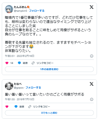 仕事をサボる人の末路